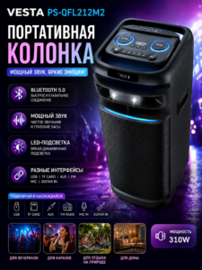 Колонка музыкальная VESTA PS-QFL212M2