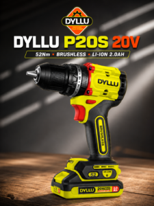 Аккумуляторная бесщёточная ударная дрель-шуруповёрт DYLLU P20S 20В, 52 Нм