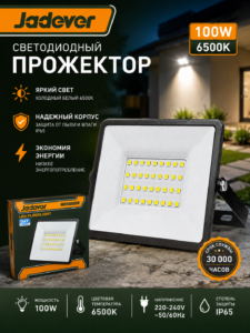Светодиодный прожектор Jadever JDWX151001, 100 Вт, 6500K