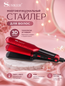 Многофункциональная плойка и выпрямитель для волос Surker HD-915 45W