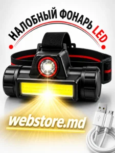Налобный аккумуляторный фонарь DEON USB COB + LED