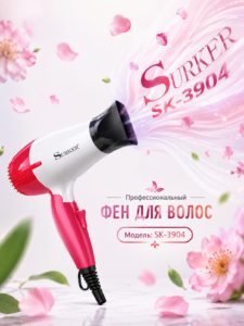 Компактный фен SURKER SK-3904, 1200 Вт