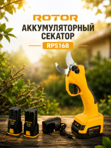 Аккумуляторный садовый секатор ROTOR RPS168