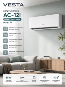 Кондиционер сплит VESTA AC-12i SMART INVERTER WI-FI