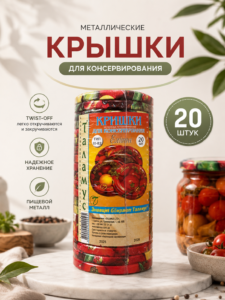 Металлические крышки Twist-Off для консервирования Talamus III-82, набор 20 шт.
