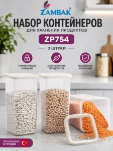 Набор контейнеров для хранения продуктов Zambak ZP754