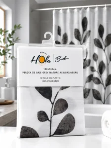 Штора для ванной Hola Bath Grey Nature 180 × 180 см
