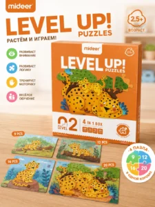 Детский развивающий пазл Mideer Level Up – Леопард