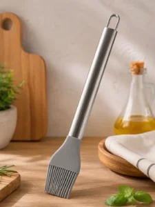 Силиконовая кулинарная кисточка с ручкой из нержавеющей стали