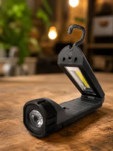 Складной светодиодный фонарь FMET с магнитом и крючком, COB + LED