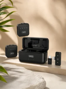 Двойной беспроводной петличный микрофон XO MC15 Pro Lavalier AI, USB Type-C + Lightning