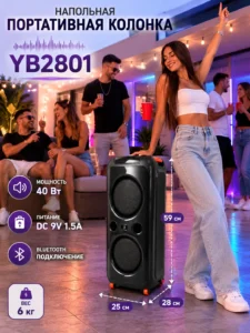 Портативная напольная колонка YB YB2801 с Bluetooth и аккумулятором