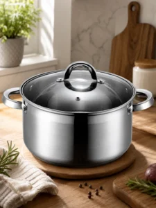 Кастрюля из нержавеющей стали со стеклянной крышкой KAISA VILLA KV-2248, 9.8 л