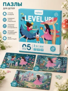 Детский развивающий пазл Mideer Level Up – Феи и зайчик