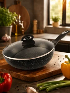 Сковорода Wok WiSmark S-083, Ø28 см, 4.5 л, Marble, с крышкой