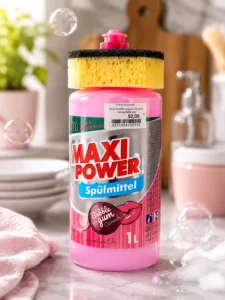 Средство для мытья посуды MAXI POWER Bubble Gum 1 л + Губка
