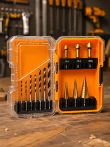 Set burghie HSS și burghie în trepte INGCO AKDL61401, 14 piese