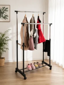 Двойная регулируемая стойка для одежды на колёсах Double-Pole Clothes Horse TM-0072