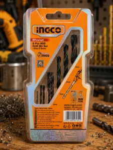 Set burghie pentru metal INGCO AKDBD0801, 8 piese, HSS