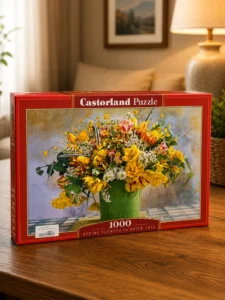 Puzzle Castorland Flori de primăvară în vază verde – 1000 piese