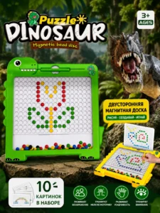 Mozaic magnetic Puzzle Dinosaur cu carduri