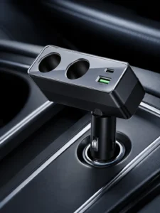 Încărcător auto cu 2 prize brichetă Hoco Z65B, 240W