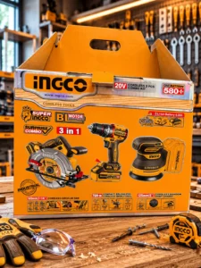 Set 3 scule cu acumulator INGCO COSLI250181, 20V, Brushless