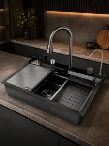 Chiuvetă multifuncțională de bucătărie MIXXUS MH7546-SET-06 Decor Graphite