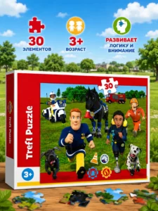 Puzzle Trefl Fireman Sam – Gata de ajutor, 30 piese