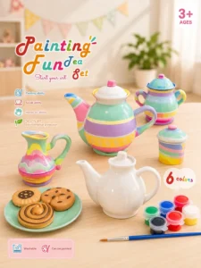 Set creativ Colorează serviciul de ceai