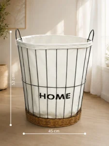 Coș pentru rufe HOME cu cadru metalic și sac textil