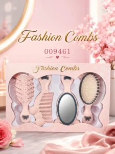 Set de piepteni și accesorii pentru păr cu oglindă 009461, 4 piese