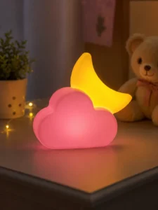 Lampă de veghe LED Panther PT-875, Lună și Nor