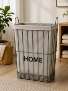 Корзина для белья HOME с металлическим каркасом