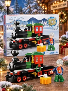Set de construcție Sluban Town – Tren de Crăciun