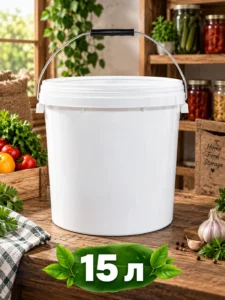 Găleată alimentară din plastic cu capac BIS5 15L