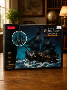 Puzzle 3D CubicFun Queen Anne’s Revenge cu LED