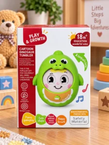 Jucărie muzicală Hopa-Mitică Cartoon Dinosaur Tumbler, verde