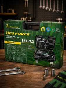 Set profesional de chei tubulare și scule Hes Force, 151 piese
