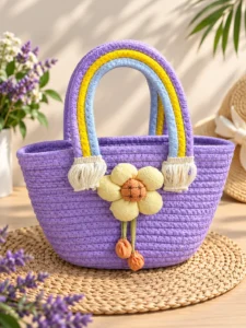 Geantă de damă împletită cu floare Genhua 7064