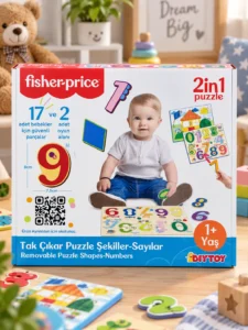 Puzzle educativ Fisher-Price 2 în 1 Forme și Numere