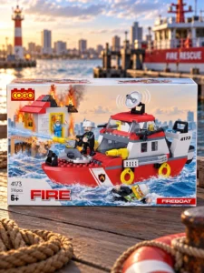 Конструктор COGO Fire 4173 Пожарный катер