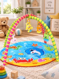 Centru de activități BABY Game Blanket cu jucării suspendate