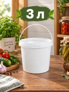 Пищевое пластиковое ведро с крышкой BIS2 3L