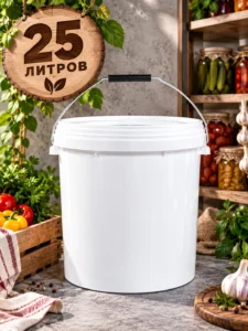 Găleată alimentară din plastic cu capac 00003653 25L