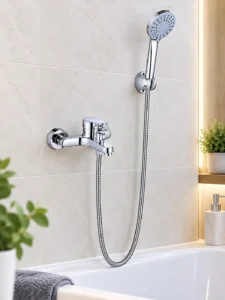Set baterie pentru cadă AquaFix 603, cu pară de duș și furtun