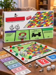 Joc de societate Monopoly 2 în 1 – Monopoly + Șerpi și Scări