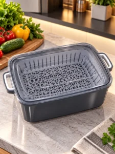 Container pentru păstrarea alimentelor cu strecurătoare AK777