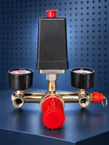 Presostat asamblat pentru compresor cu 2 manometre și regulator ROTOR SP032