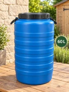 Bidon din plastic cu capac filetat și mânere AGR, 60 L
